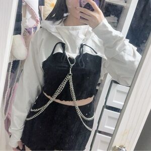 White Chain Crop Top